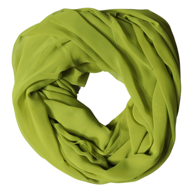 Dolce & Gabbana Green Polyester Stole Neck Wrap Shawl  Scarf