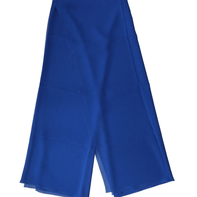 Dolce & Gabbana Blue Silk Stole Neck Wrap Shawl Men  Scarf