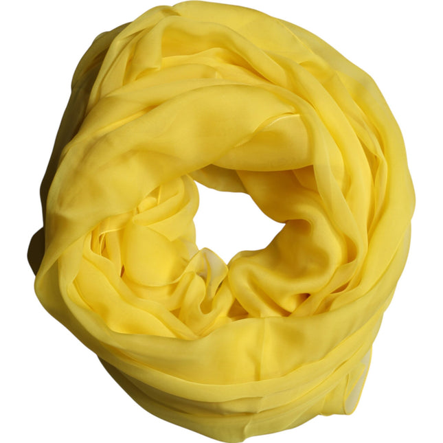 Dolce & Gabbana Yellow Silk Stole Neck Wrap Shawl Men 200cm x 130cm Scarf