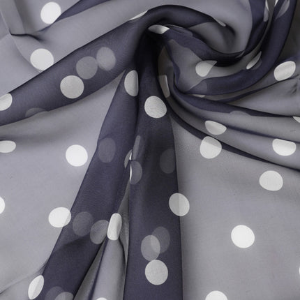 Dolce & Gabbana Blue Polka Dot Silk Neck Wrap Shawl 205cm x 132cm Scarf