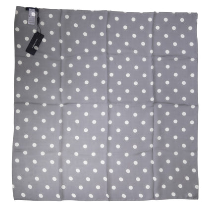 Dolce & Gabbana Blue Polka Dot Silk Square Foulard 91.5cm x 89.5cm Scarf