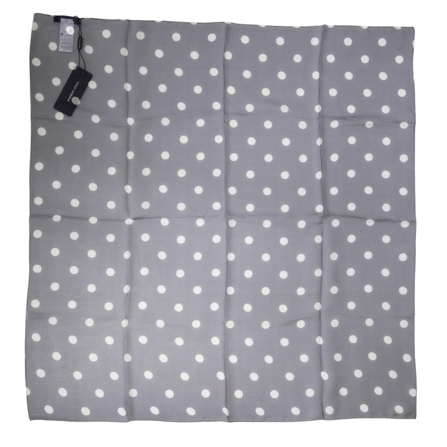 Dolce & Gabbana Blue Polka Dot Silk Square Foulard 91.5cm x 89.5cm Scarf