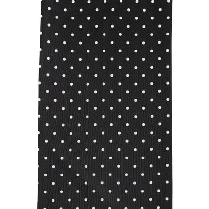 Dolce & Gabbana Black Polka Dot Neck Wrap Foulard 133.5cm x 12.5cm Scarf