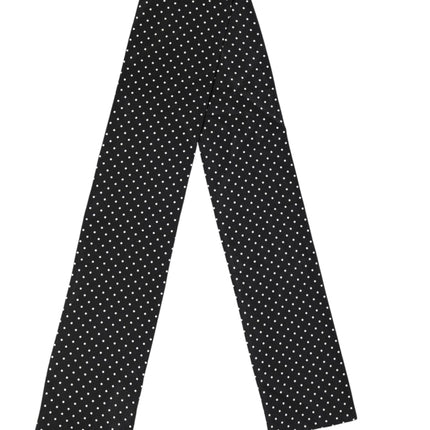 Dolce & Gabbana Black Polka Dot Neck Wrap Foulard 133.5cm x 12.5cm Scarf