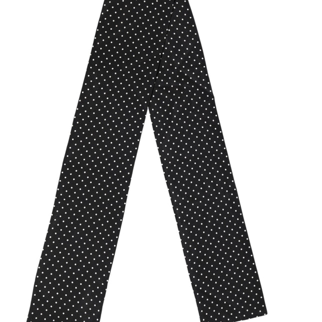 Dolce & Gabbana Black Polka Dot Neck Wrap Foulard 133.5cm x 12.5cm Scarf