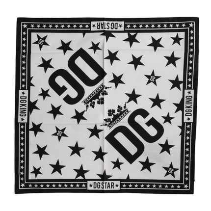 Dolce & Gabbana White DG Crown Print Square Foulard 52cm x 50.5cm Scarf