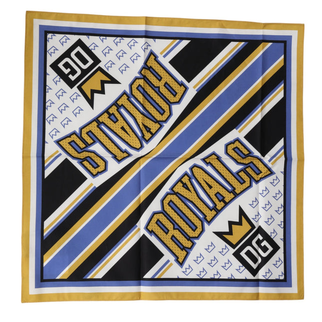 Dolce & Gabbana Multicolor DG Royals Square Foulard Men 50cm x 50cm Scarf