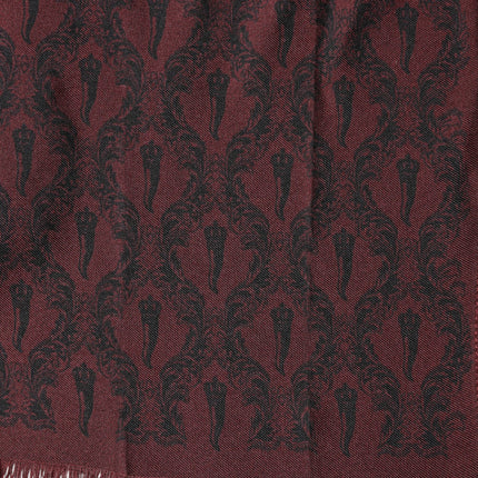 Dolce & Gabbana Maroon Patterned Silk Wrap Foulard Men 133cm x 22cm Scarf