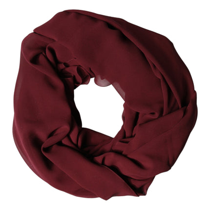 Dolce & Gabbana Maroon Silk Stole Neck Wrap Shawl Men 200cm x 130cm  Scarf