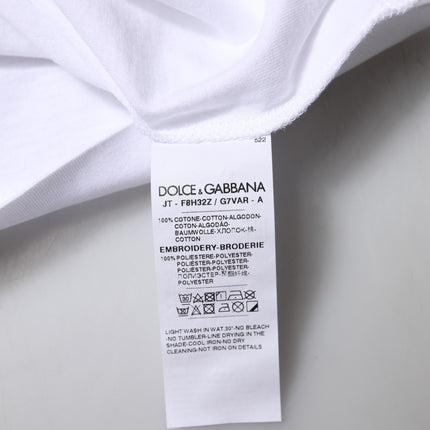 Dolce & Gabbana White Eleganza Cotton Crew Neck Tee T-shirt
