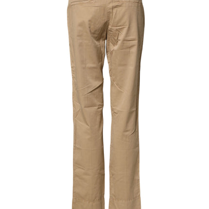 PLEIN SUD Beige Straight Cotton Stretch Chino Pants