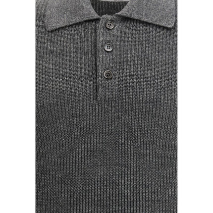 Brunello Cucinelli Gray Cotton Polo Shirt
