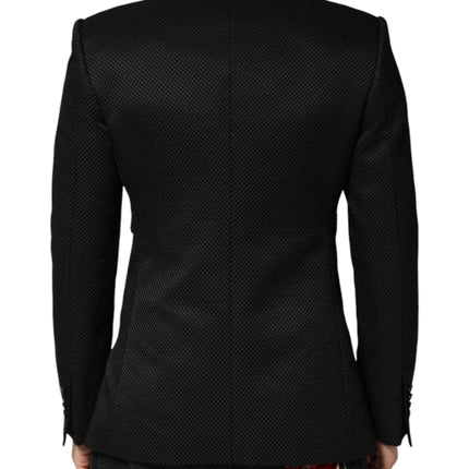 Dolce & Gabbana Black Cotton Double Breasted 2 Button Blazer