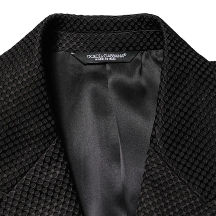 Dolce & Gabbana Black Cotton Double Breasted 2 Button Blazer
