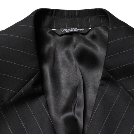Dolce & Gabbana Black Stripes Double Breasted 2Button Blazer