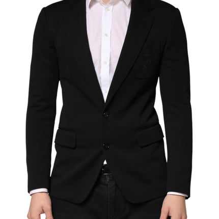 Dolce & Gabbana Black Wool Single Breasted 2 Button Blazer
