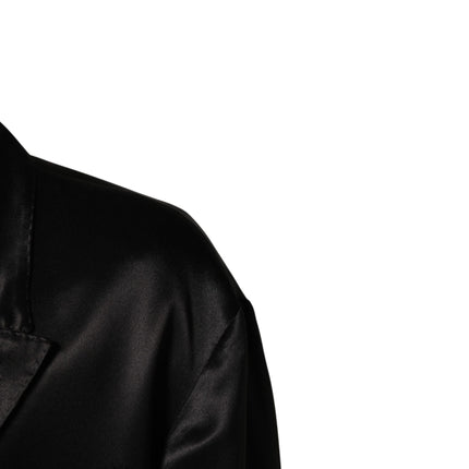 Dolce & Gabbana Black Silk Double Breasted 2 Button Blazer