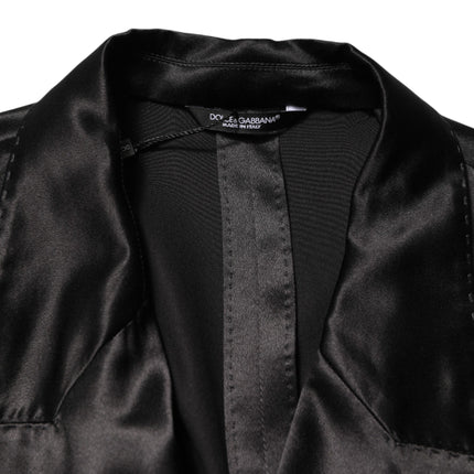 Dolce & Gabbana Black Silk Double Breasted 2 Button Blazer