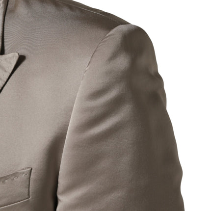 Dolce & Gabbana Beige Silk Single Breasted Jacket Men Blazer
