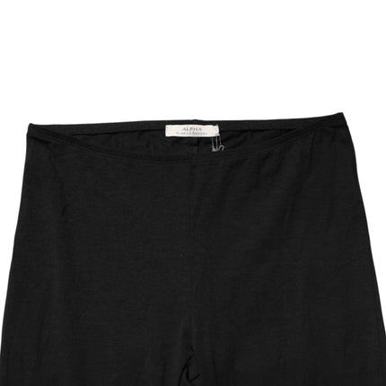 Alpha Massimo Rebecchi Black Skinny Mid Waist Leggings Cropped Trouser Pants