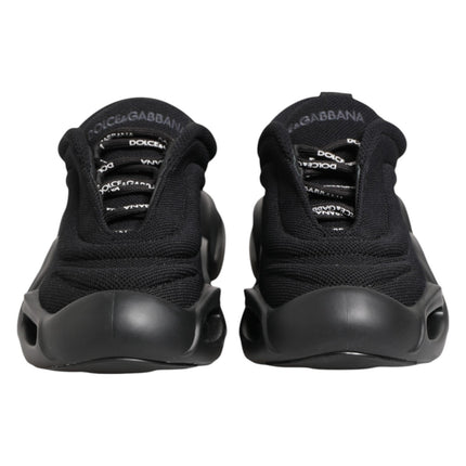 Dolce & Gabbana Black Slip On Low Top Wave Sneakers Shoes