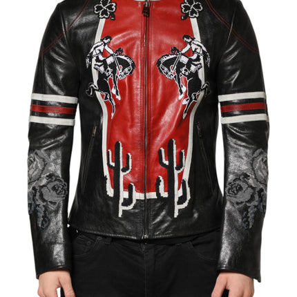 Dolce & Gabbana Multicolor Guns n' Roses Full Zip Men Biker Jacket