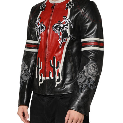 Dolce & Gabbana Multicolor Guns n' Roses Full Zip Men Biker Jacket