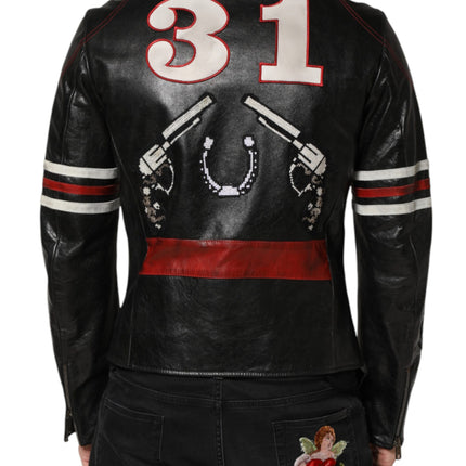 Dolce & Gabbana Multicolor Guns n' Roses Full Zip Men Biker Jacket