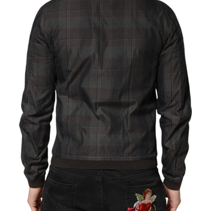 Dolce & Gabbana Black Stripes Cotton Full Zip Bomber Jacket