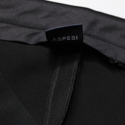 Aspesi Black High Waist Zip Straight Chino Trouser Pants