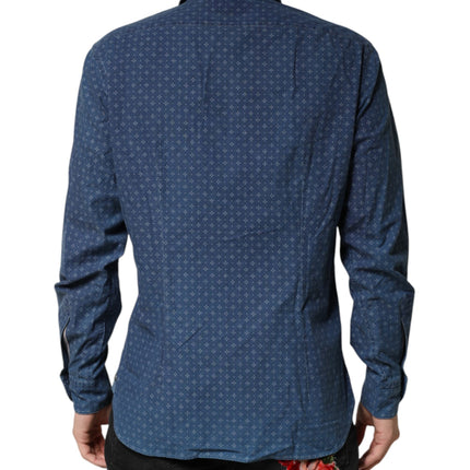 Orian 1968 Blue Button Down Long Sleeves Men Shirt