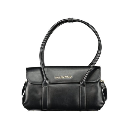 Mario Valentino Nero Poliuretano Donna Bag with Shoulder Handles and Compartments
