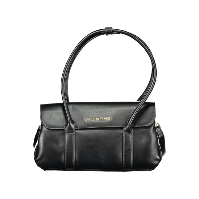 Mario Valentino Nero Poliuretano Donna Bag with Shoulder Handles and Compartments