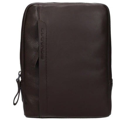 Piquadro Brown Leather Crossbody Bag