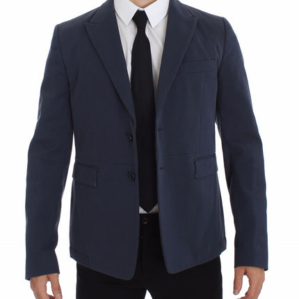 Dolce & Gabbana Blue Cotton Stretch Casual Blazer