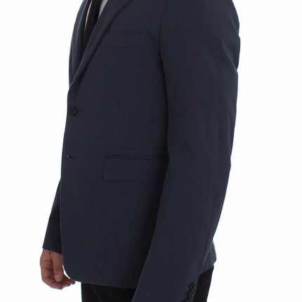 Dolce & Gabbana Blue Cotton Stretch Casual Blazer