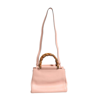 Gucci Pink And White Calfskin Small Nymphaea Top Handle Bag