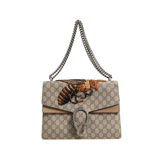 Gucci Supreme Monogram Bee Embroidered Shoulder Bag